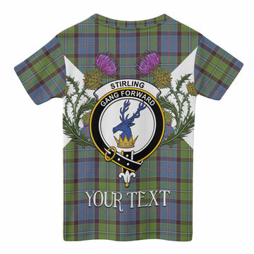 Stirling Tartan Family Crest Kid T-shirt Scottish Burns Night Thistle Floral