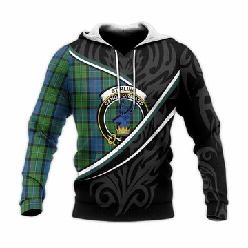 Stirling Tartan Family Crest Knitted Hoodie Celtic Scottish Thistle Floral - Tartan Vibes Clothing