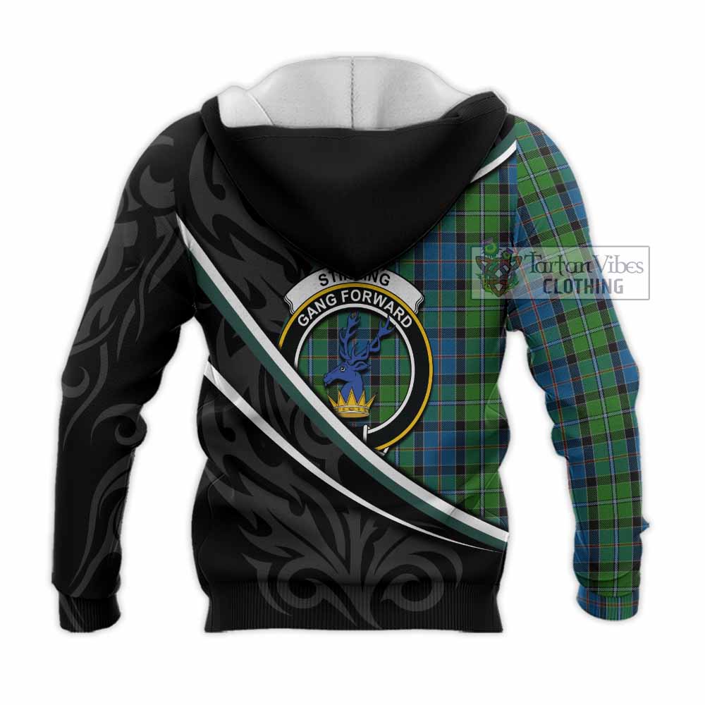 Stirling Tartan Family Crest Knitted Hoodie Celtic Scottish Thistle Floral - Tartan Vibes Clothing