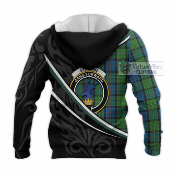 Stirling Tartan Family Crest Knitted Hoodie Celtic Scottish Thistle Floral - Tartan Vibes Clothing