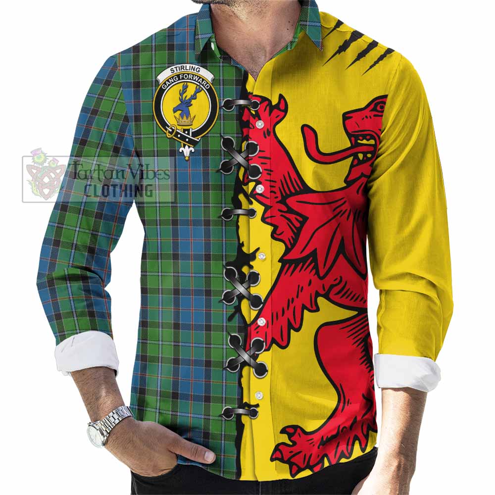 Stirling Tartan Family Crest Long Sleeve Button Shirts Lion Rampant Honor - Tartan Vibes Clothing