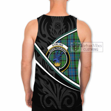 Stirling Tartan Family Crest Men Tank Top Celtic Scottish Thistle Floral - Tartan Vibes Clothing