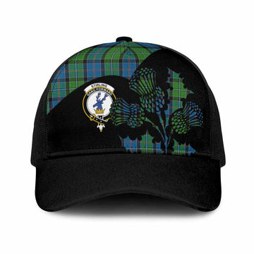Stirling Tartan Family Crest Mesh Trucker Cap Scotland Thistle Floral Flag Style