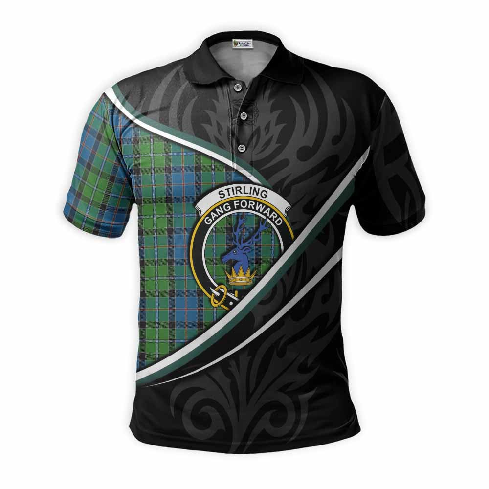 Stirling Tartan Family Crest Polo Shirt Celtic Scottish Thistle Floral - Tartan Vibes Clothing