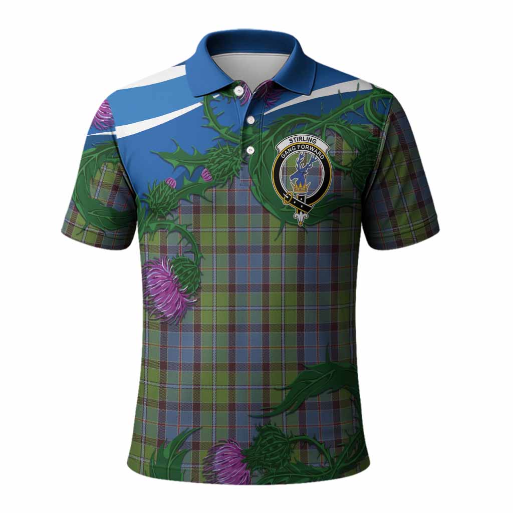 Stirling Tartan Family Crest Polo Shirt Thistle in Minimalism