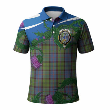 Stirling Tartan Family Crest Polo Shirt Thistle in Minimalism