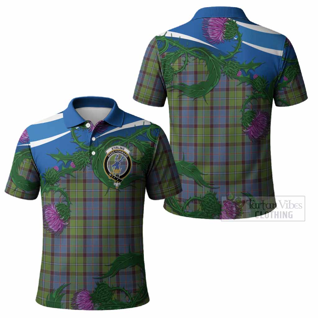 Stirling Tartan Family Crest Polo Shirt Thistle in Minimalism