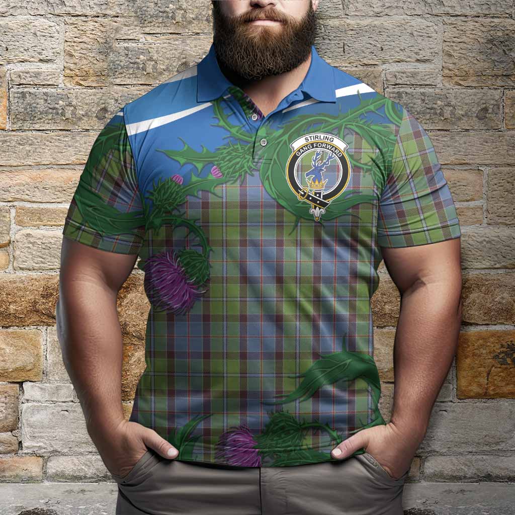 Stirling Tartan Family Crest Polo Shirt Thistle in Minimalism