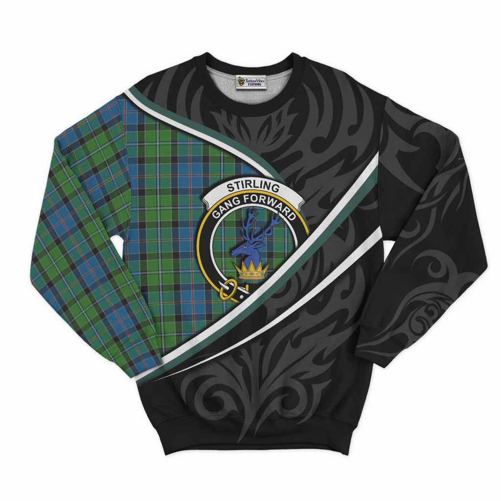 Stirling Tartan Family Crest Sweatshirt Celtic Scottish Thistle Floral - Tartan Vibes Clothing