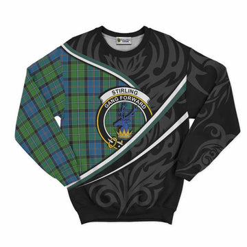 Stirling Tartan Family Crest Sweatshirt Celtic Scottish Thistle Floral - Tartan Vibes Clothing