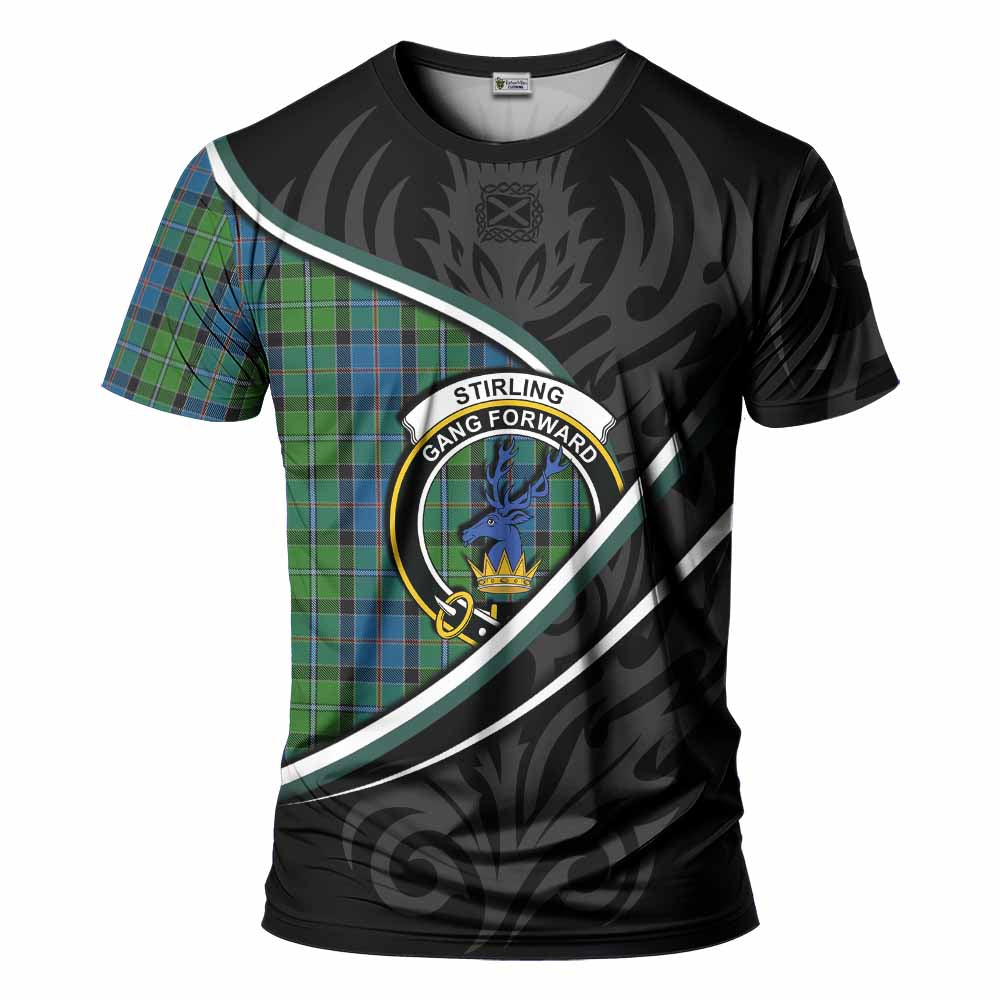 Stirling Tartan Family Crest T-shirt Celtic Scottish Thistle Floral - Tartan Vibes Clothing