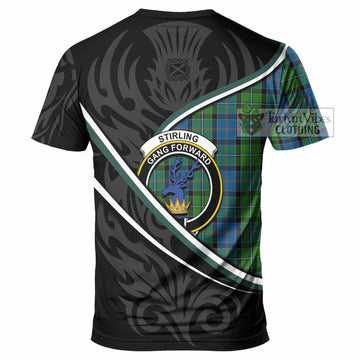 Stirling Tartan Family Crest T-shirt Celtic Scottish Thistle Floral - Tartan Vibes Clothing