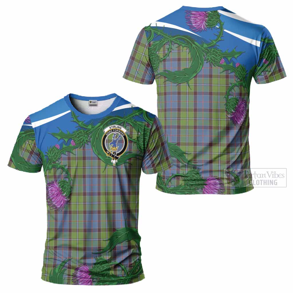 Stirling Tartan Family Crest T-Shirt Thistle in Minimalism