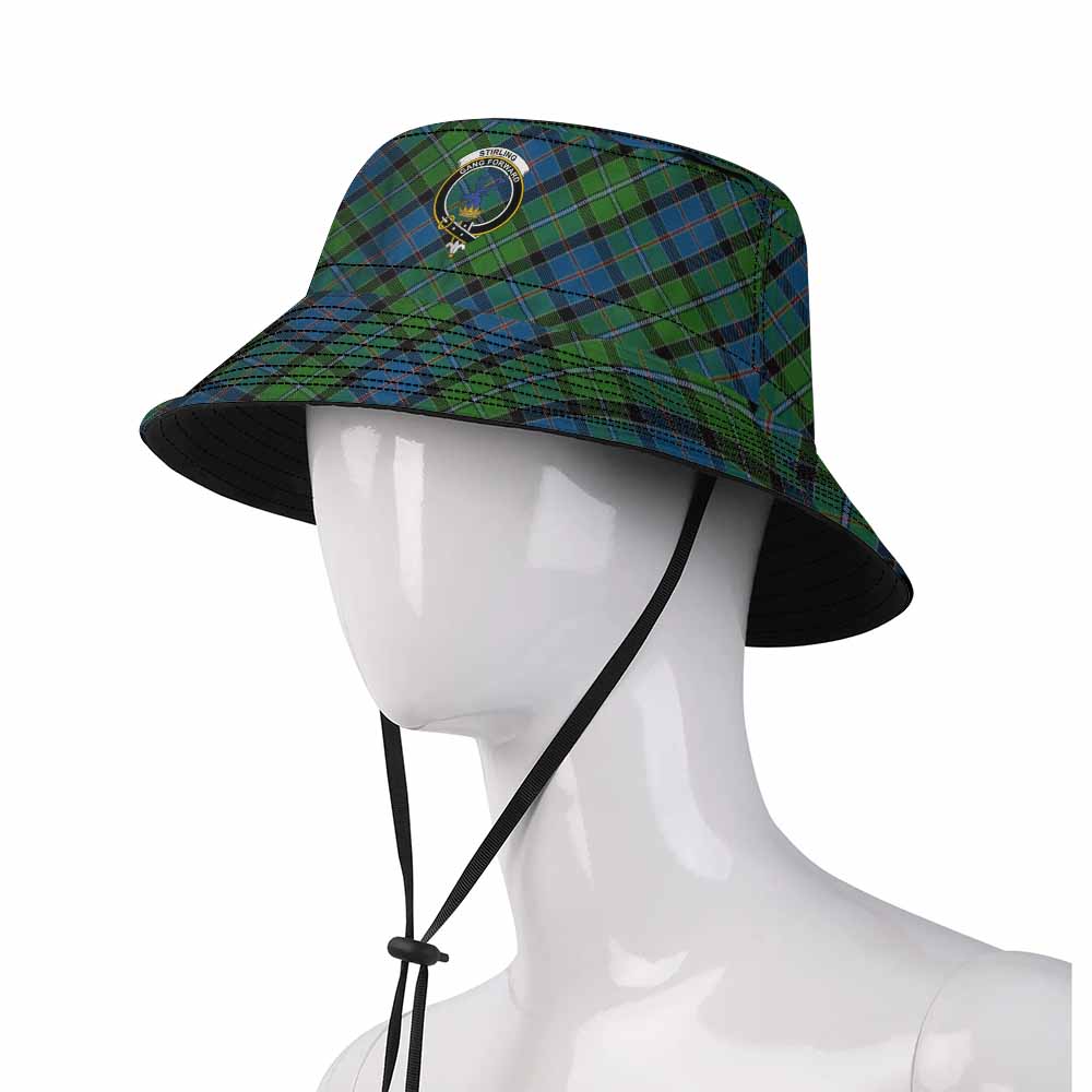 Stirling Tartan Fishing Hat with Family Crest