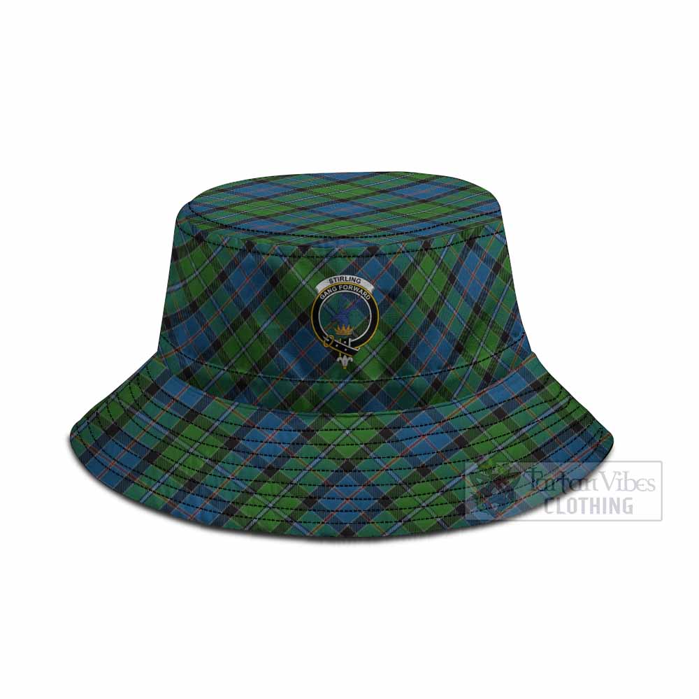Stirling Tartan Fishing Hat with Family Crest
