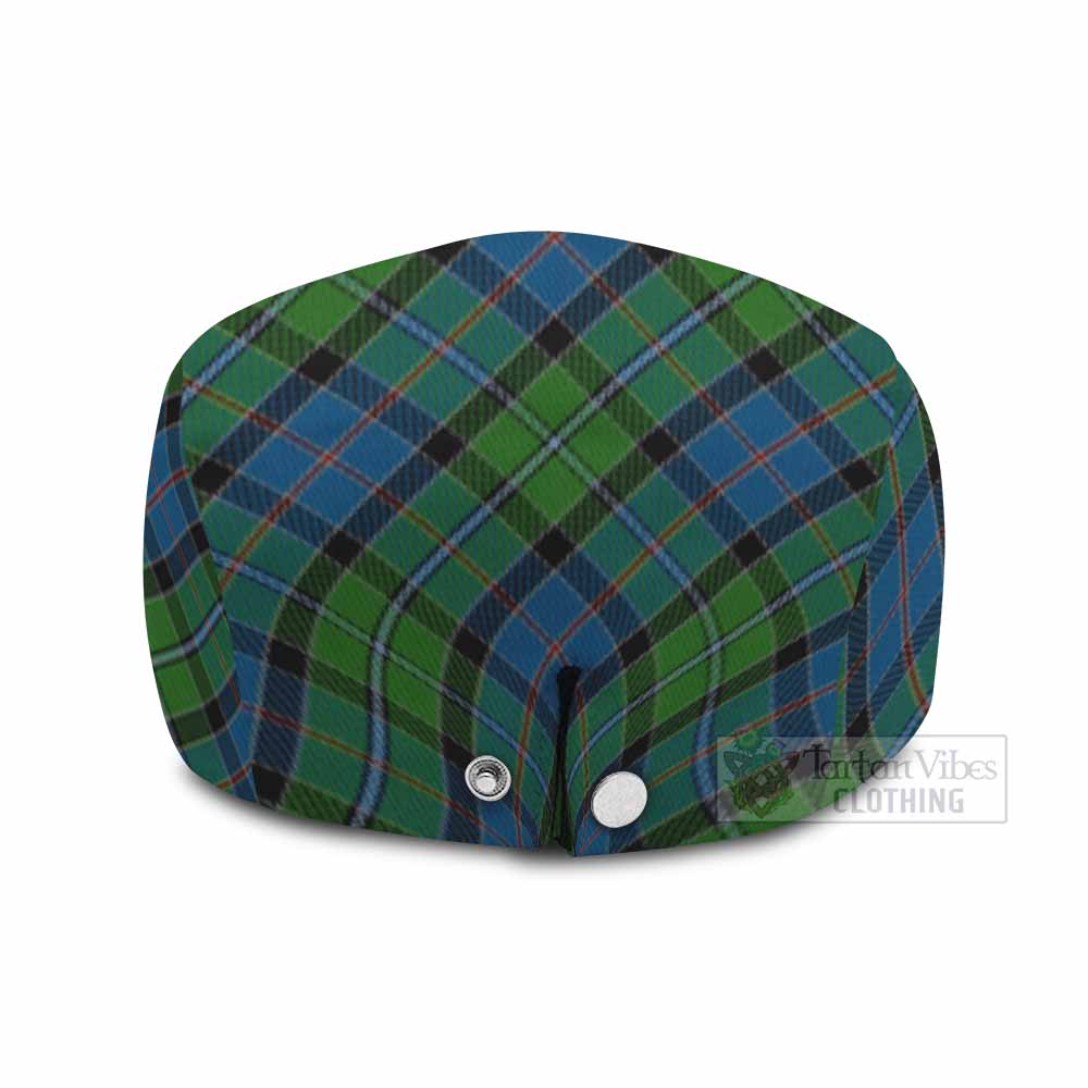 Stirling Tartan Flat Cap, Jeff Cap Cross Style with Family Crest - Tartan Vibes Clothing