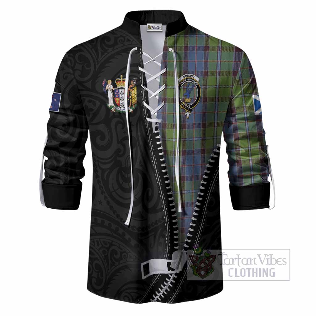 Stirling Tartan Ghillie Shirt New Zealand Pattern Unique Zipper Stylized