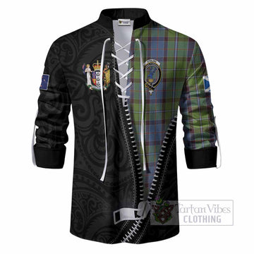 Stirling Tartan Ghillie Shirt New Zealand Pattern Unique Zipper Stylized
