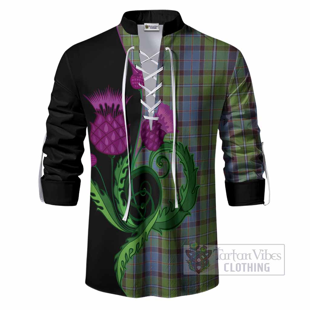 Stirling Tartan Ghillie Shirt Traditional Scottish Thistle