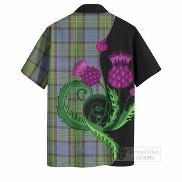 Stirling Tartan Hawaiian Shirt Traditional Scottish Thistle