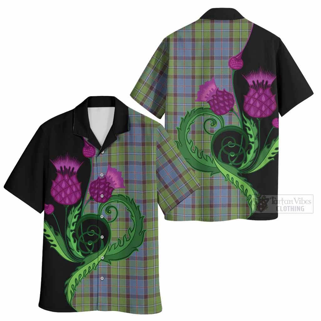 Stirling Tartan Hawaiian Shirt Traditional Scottish Thistle