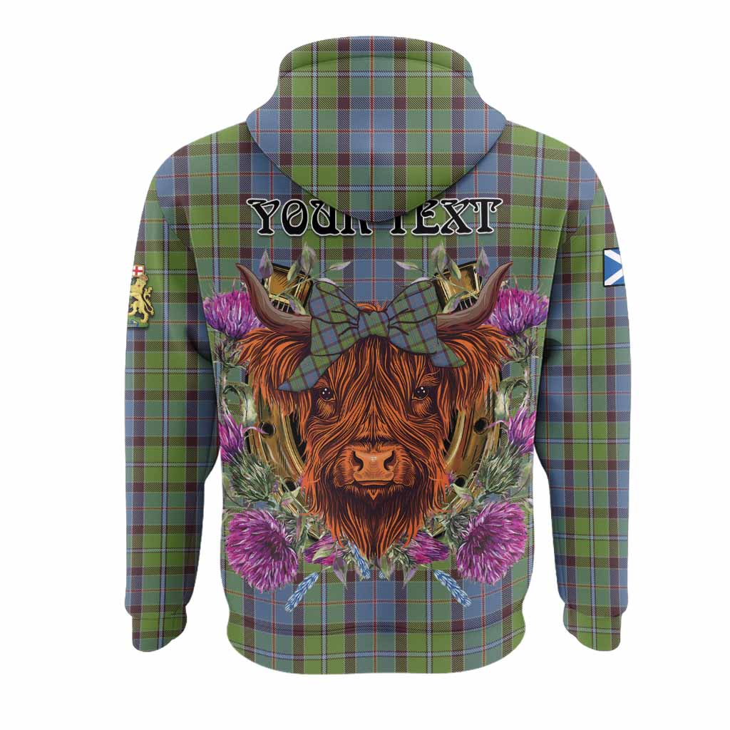 Stirling Tartan Hoodie Scottish Thistle Heilan Coo