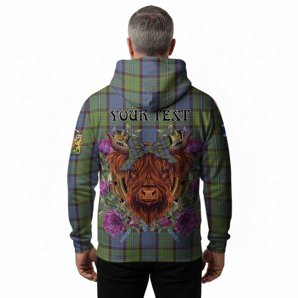 Stirling Tartan Hoodie Scottish Thistle Heilan Coo
