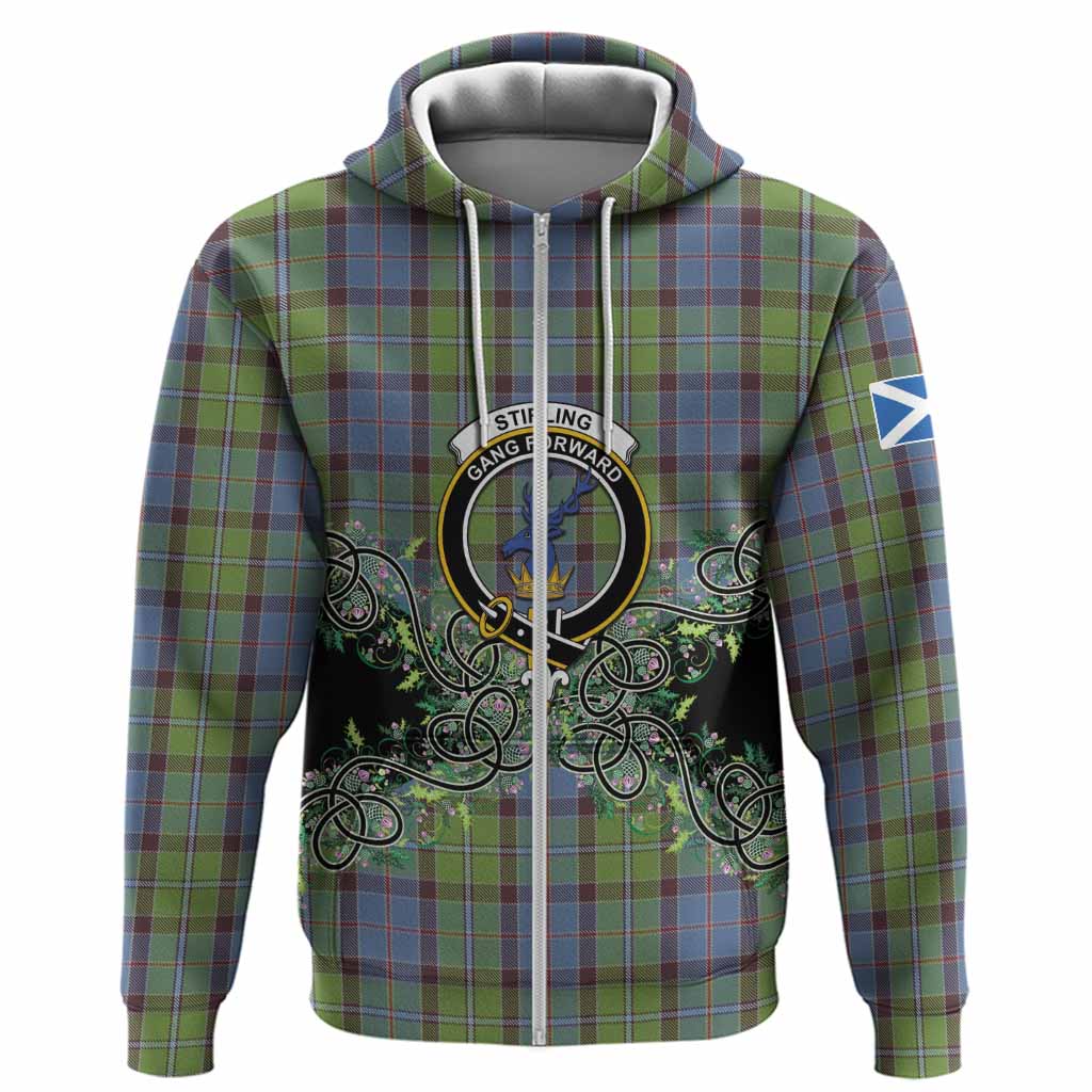 Stirling Tartan Hoodie Thistle Scottish Spirit