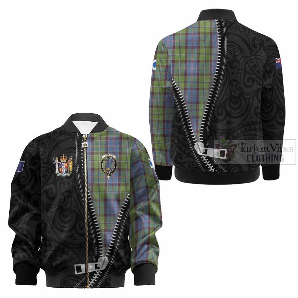 Stirling Tartan Kid Bomber Jacket New Zealand Pattern Unique Zipper Stylized