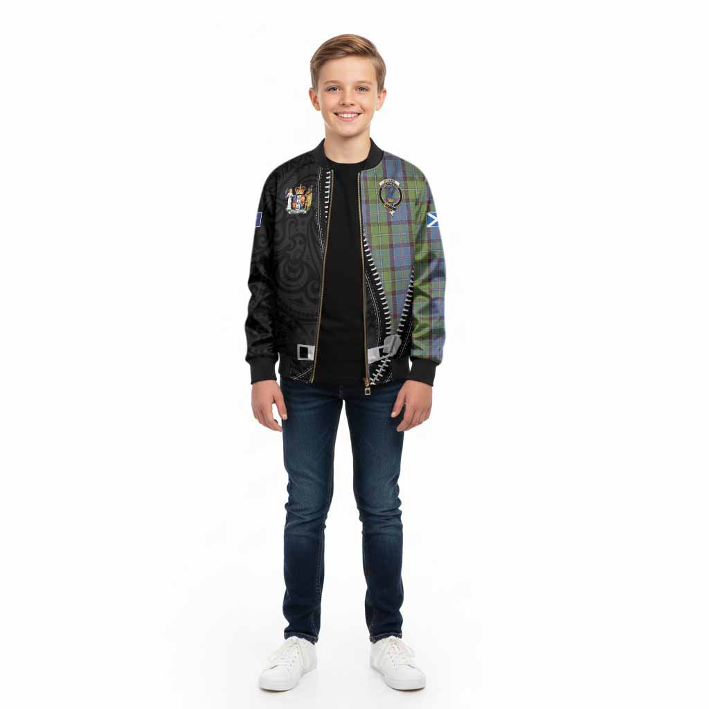 Stirling Tartan Kid Bomber Jacket New Zealand Pattern Unique Zipper Stylized