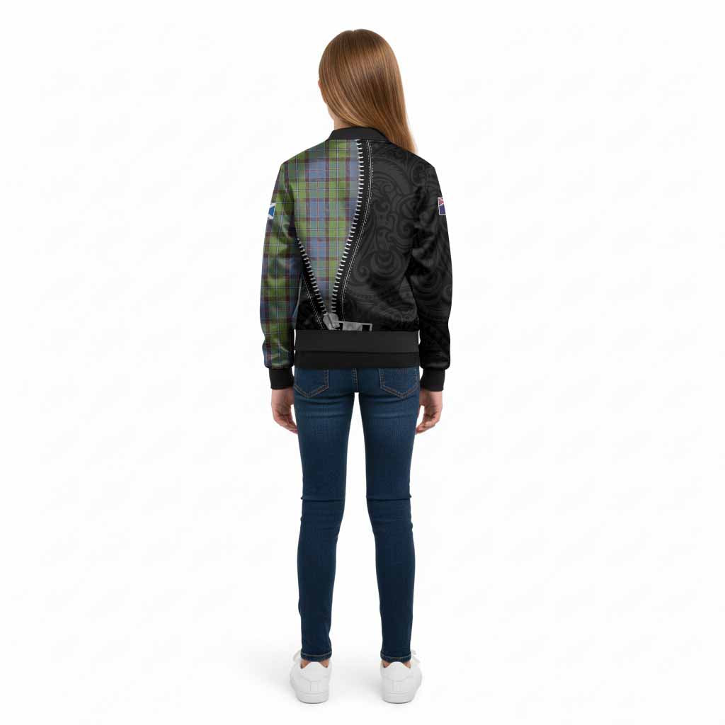 Stirling Tartan Kid Bomber Jacket New Zealand Pattern Unique Zipper Stylized