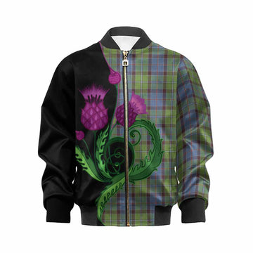 Stirling Tartan Kid Bomber Jacket Traditional Scottish Thistle