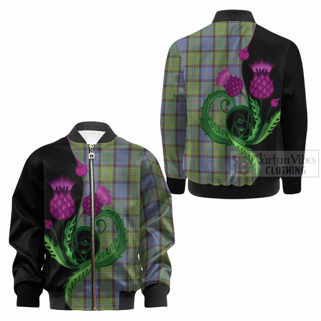 Stirling Tartan Kid Bomber Jacket Traditional Scottish Thistle