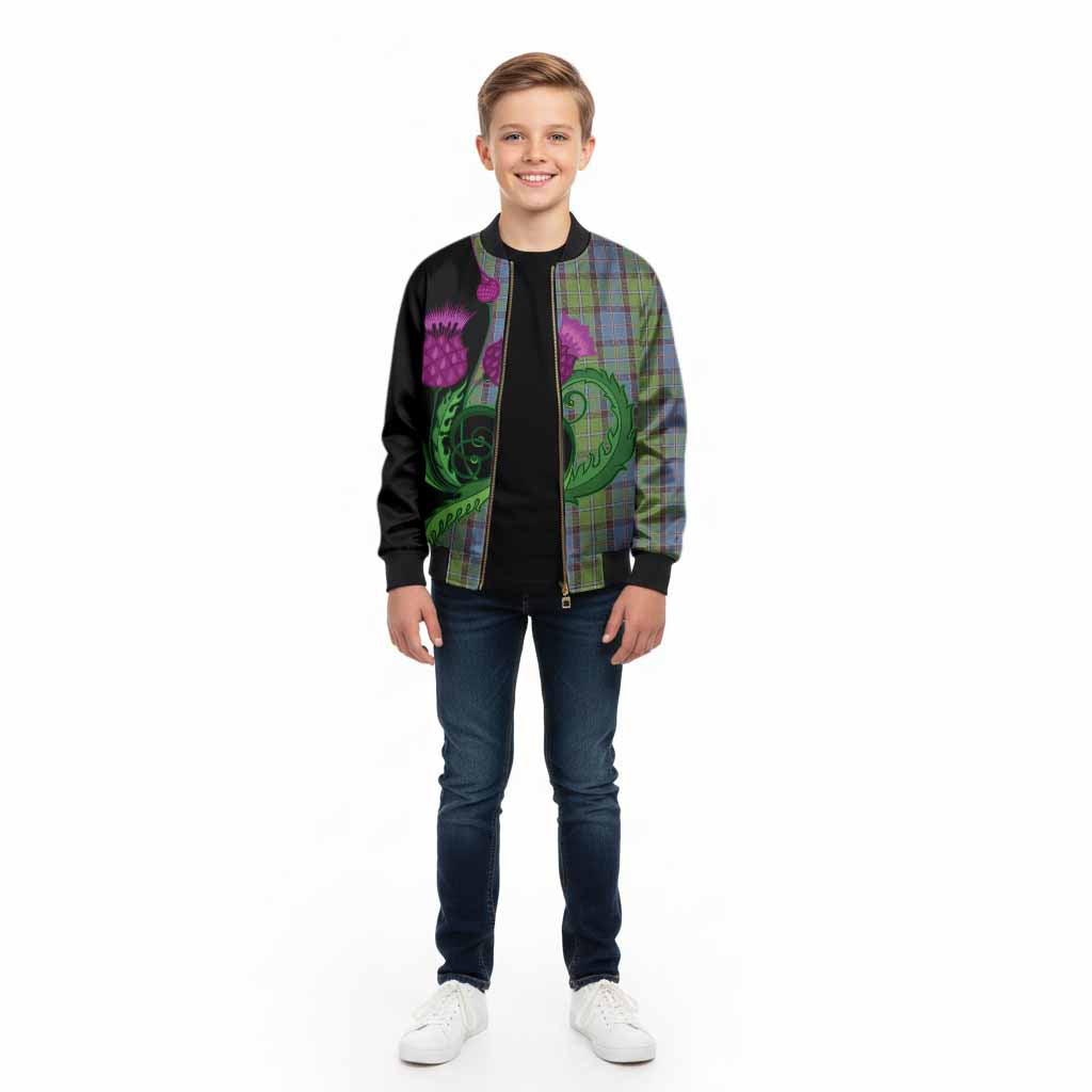 Stirling Tartan Kid Bomber Jacket Traditional Scottish Thistle