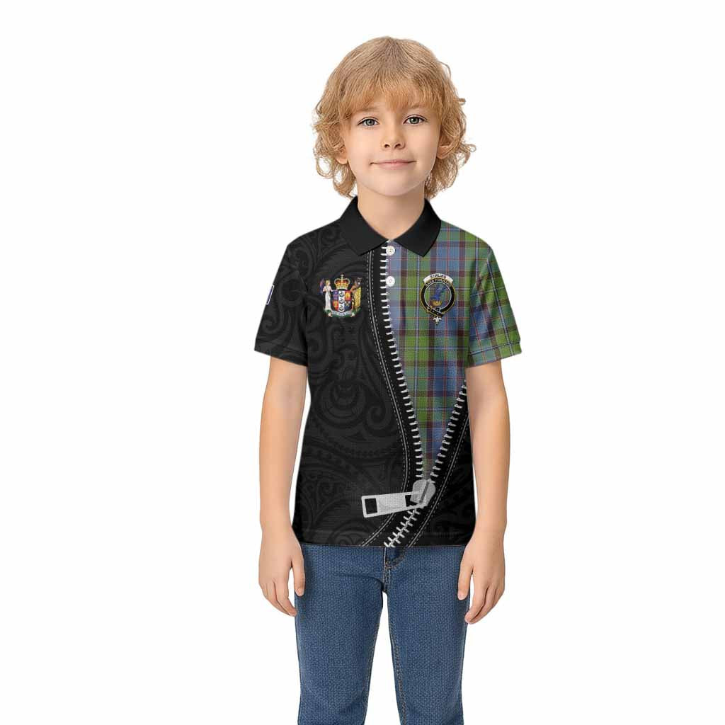Stirling Tartan Kid Polo Shirt New Zealand Pattern Unique Zipper Stylized