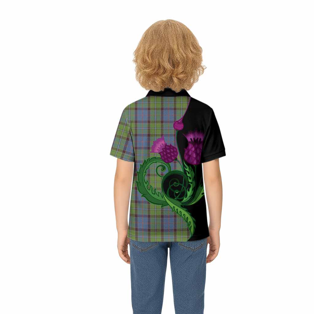 Stirling Tartan Kid Polo Shirt Traditional Scottish Thistle