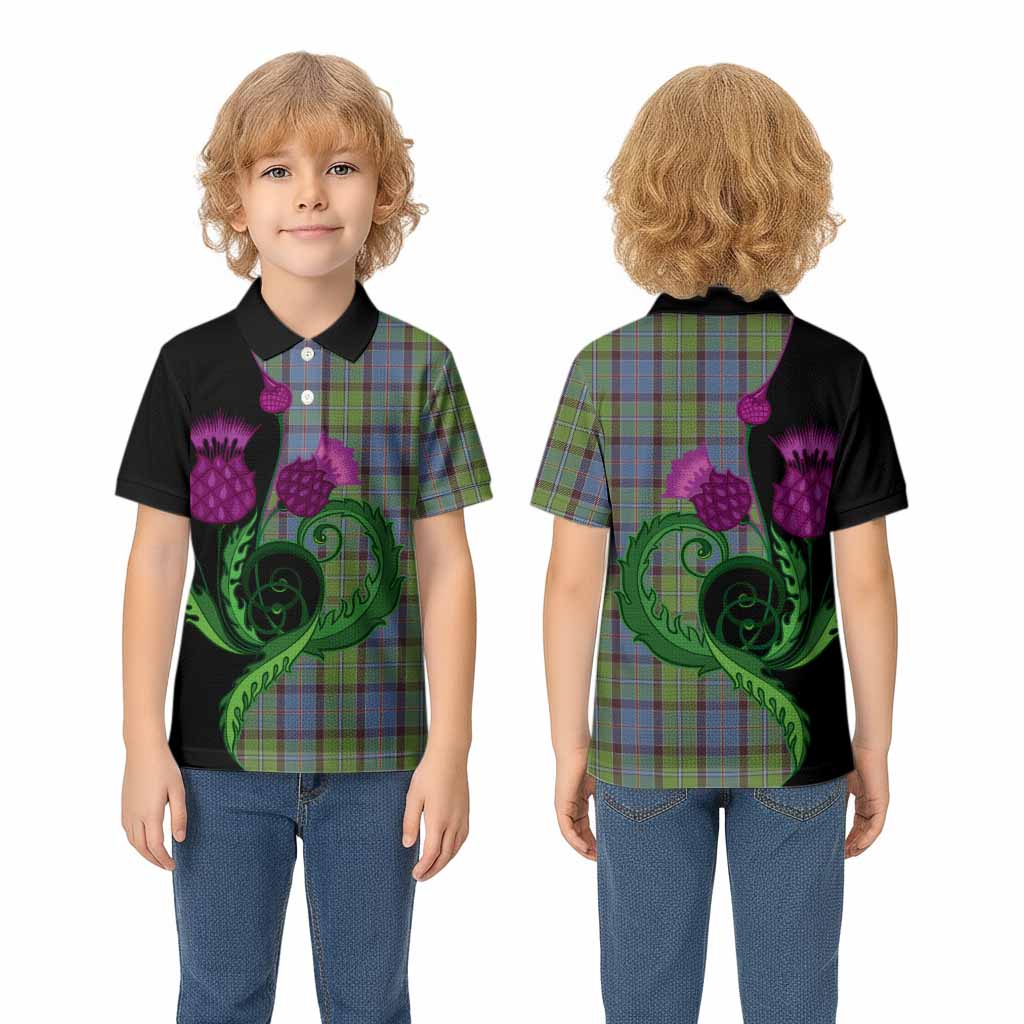 Stirling Tartan Kid Polo Shirt Traditional Scottish Thistle
