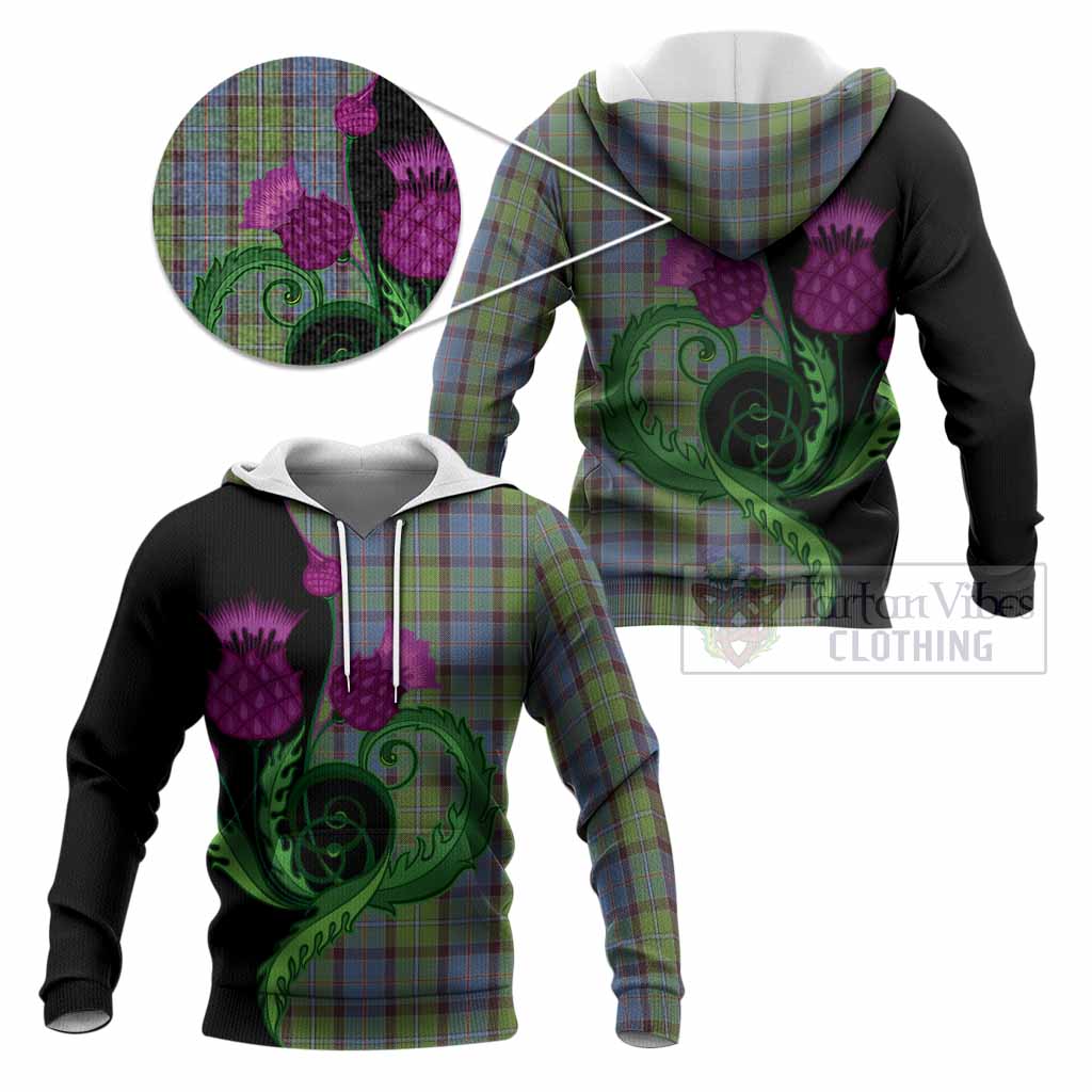 Stirling Tartan Knitted Hoodie Traditional Scottish Thistle