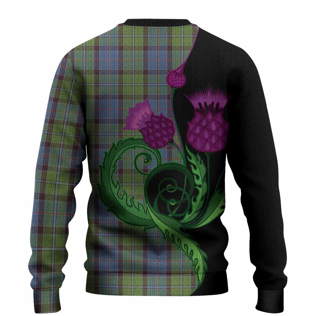 Stirling Tartan Knitted Sweater Traditional Scottish Thistle