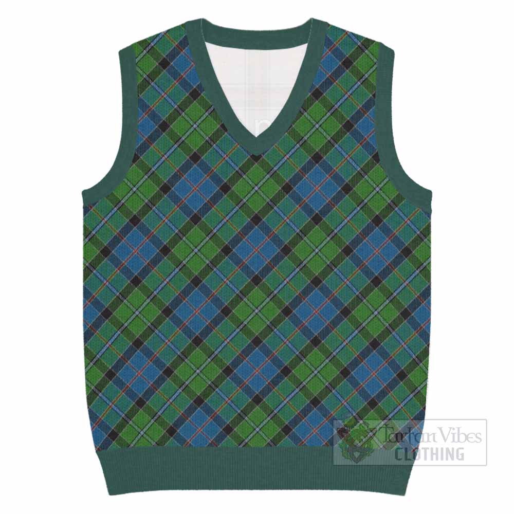 Stirling Tartan  Knitted V-Neck Vest Cross Style