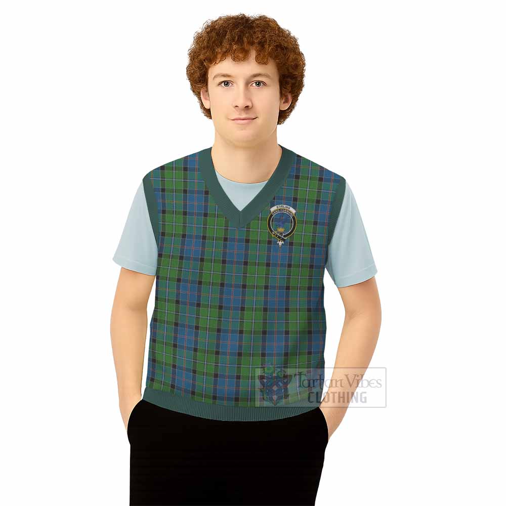 Stirling Tartan Knitted V-Neck Vest with Family Crest - Tartan Vibes Clothing