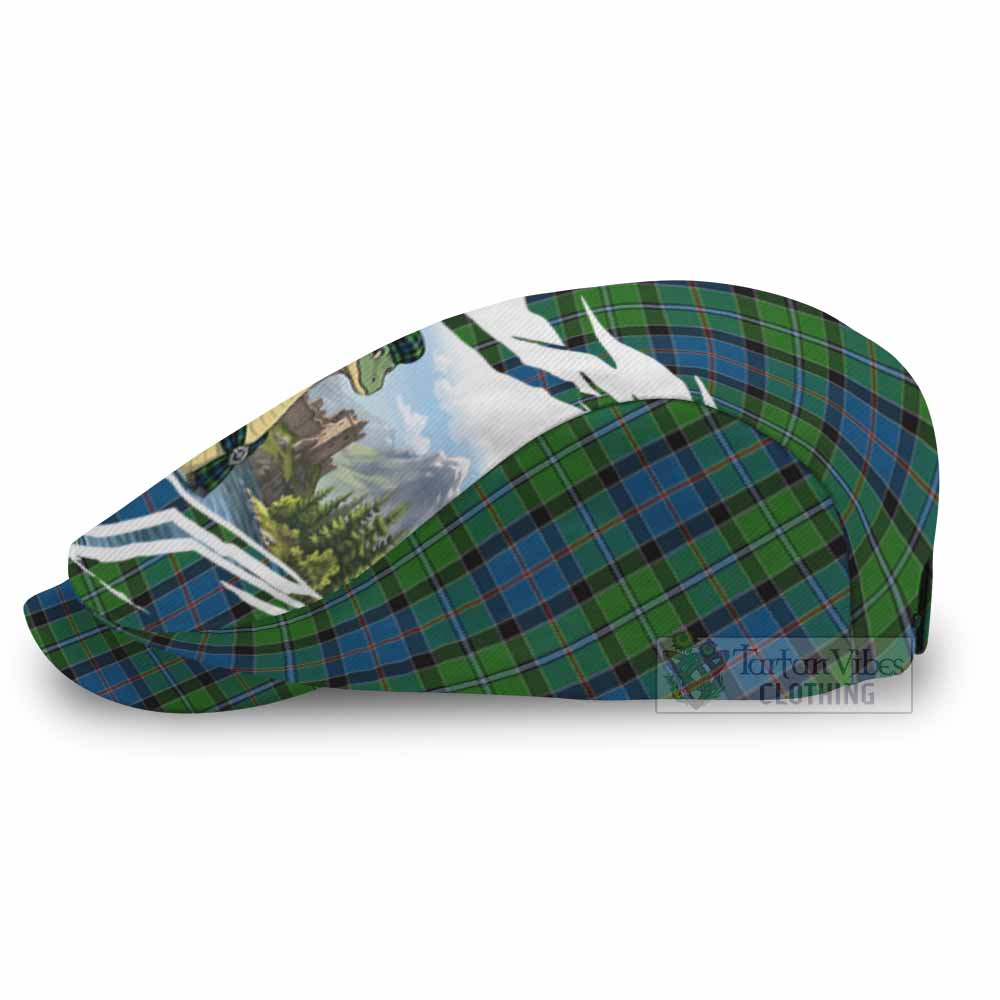 Stirling Tartan Loch Ness Monster Scottish Heritage Art Flat Cap, Jeff Cap