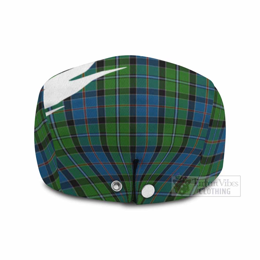 Stirling Tartan Loch Ness Monster Scottish Heritage Art Flat Cap, Jeff Cap