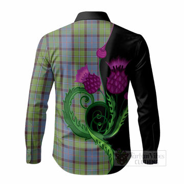 Stirling Tartan Long Sleeve Button Shirts Traditional Scottish Thistle