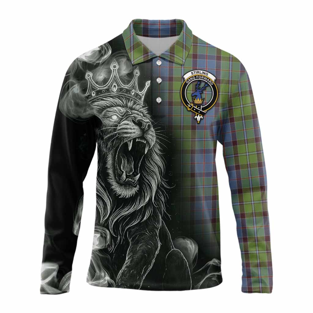 Stirling Tartan Long Sleeve Polo Shirt Roaring Lion Heritage