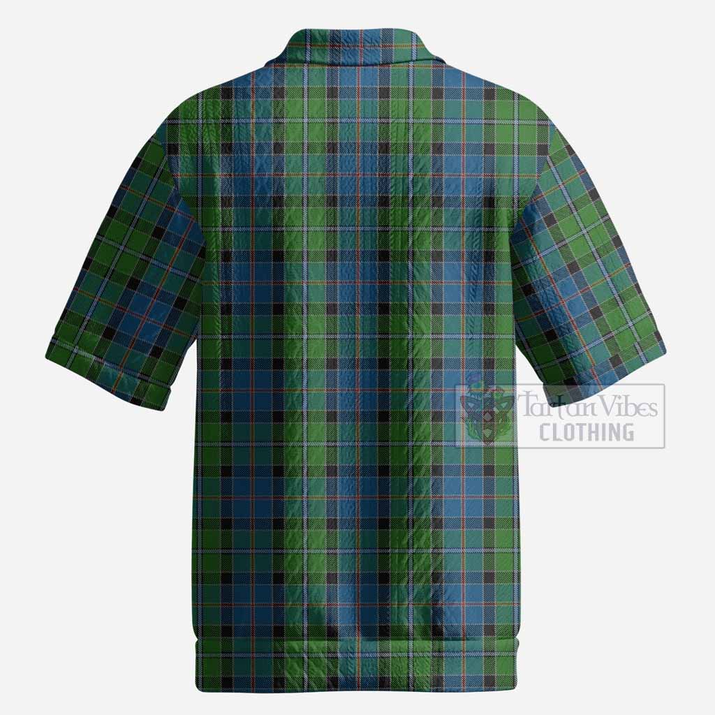 Stirling Tartan Men’s Polo Sweater Top with Family Crest