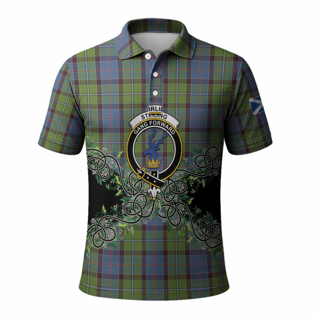 Stirling Tartan Polo Shirt Thistle Scottish Spirit
