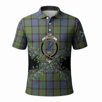 Stirling Tartan Polo Shirt Thistle Scottish Spirit