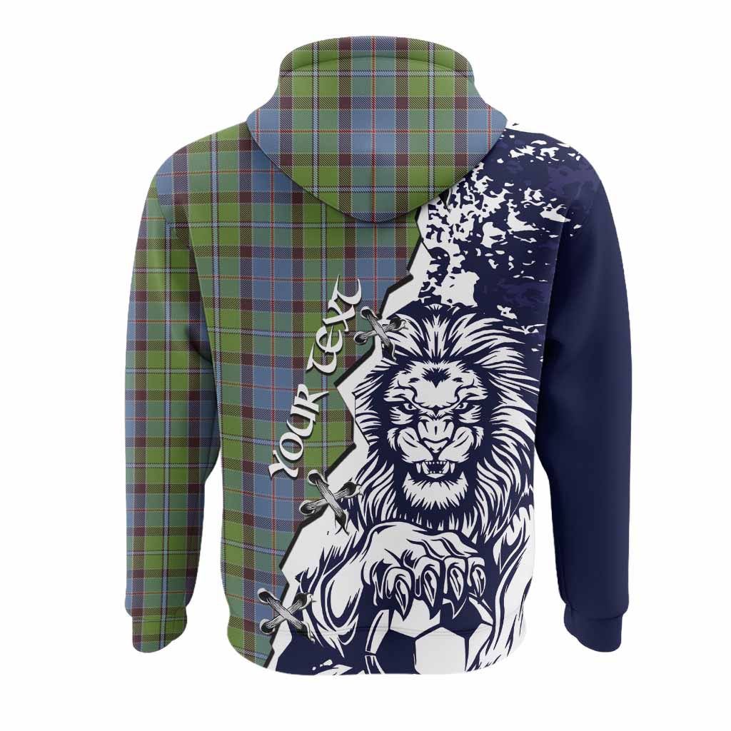 Stirling Tartan Scottish Hoodie Angry Lion With Soccer Ball Style