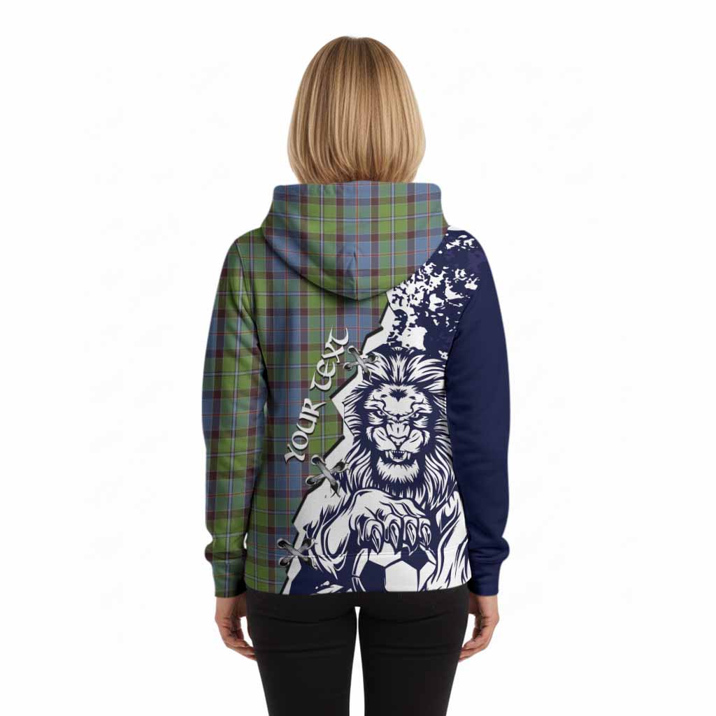Stirling Tartan Scottish Hoodie Angry Lion With Soccer Ball Style